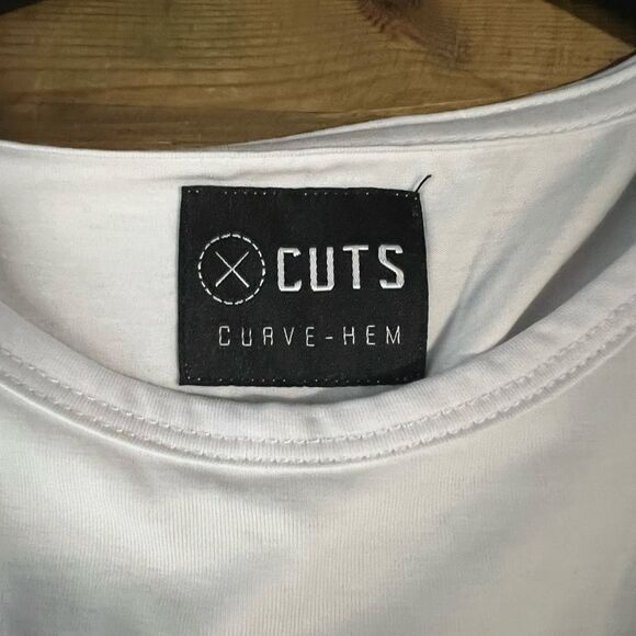 Cuts Clothing White Long Sleeve Tee Classic Design - Picture 2 of 3